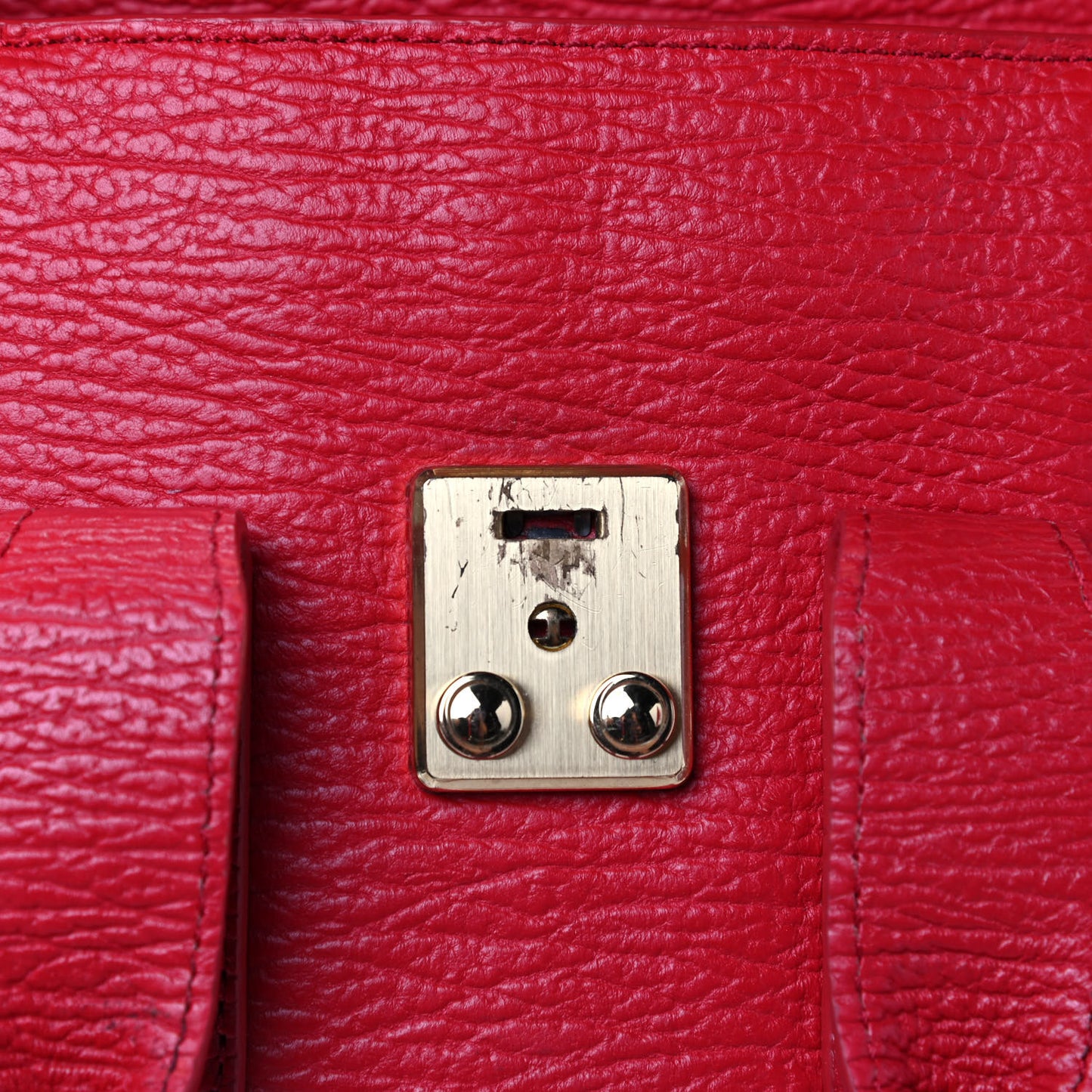 Textured Calfskin Mini Pashli Satchel Red