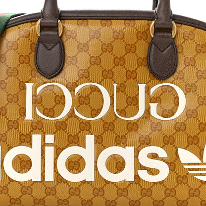 Gucci X ADIDAS Crystal Vintage Monogram Textured Dollar Calfskin Web Trefoil Logo Medium Messenger Bag Mid Natural Nut Off White New Acero 8 of 10