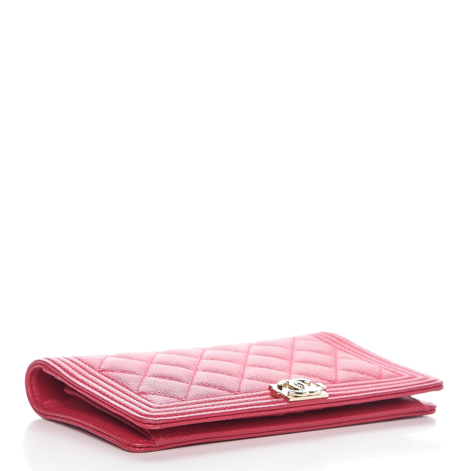 Chanel Caviar Quilted Boy Yen Wallet Fuchsia 4 of 14