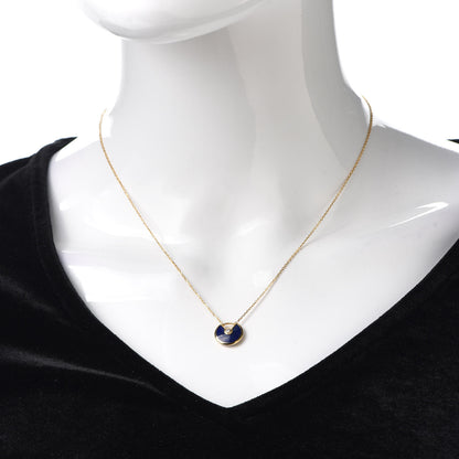 Cartier 18K Yellow Gold Diamond Lapis Lazuli XS Amulette de Pendant Necklace 2 of 7