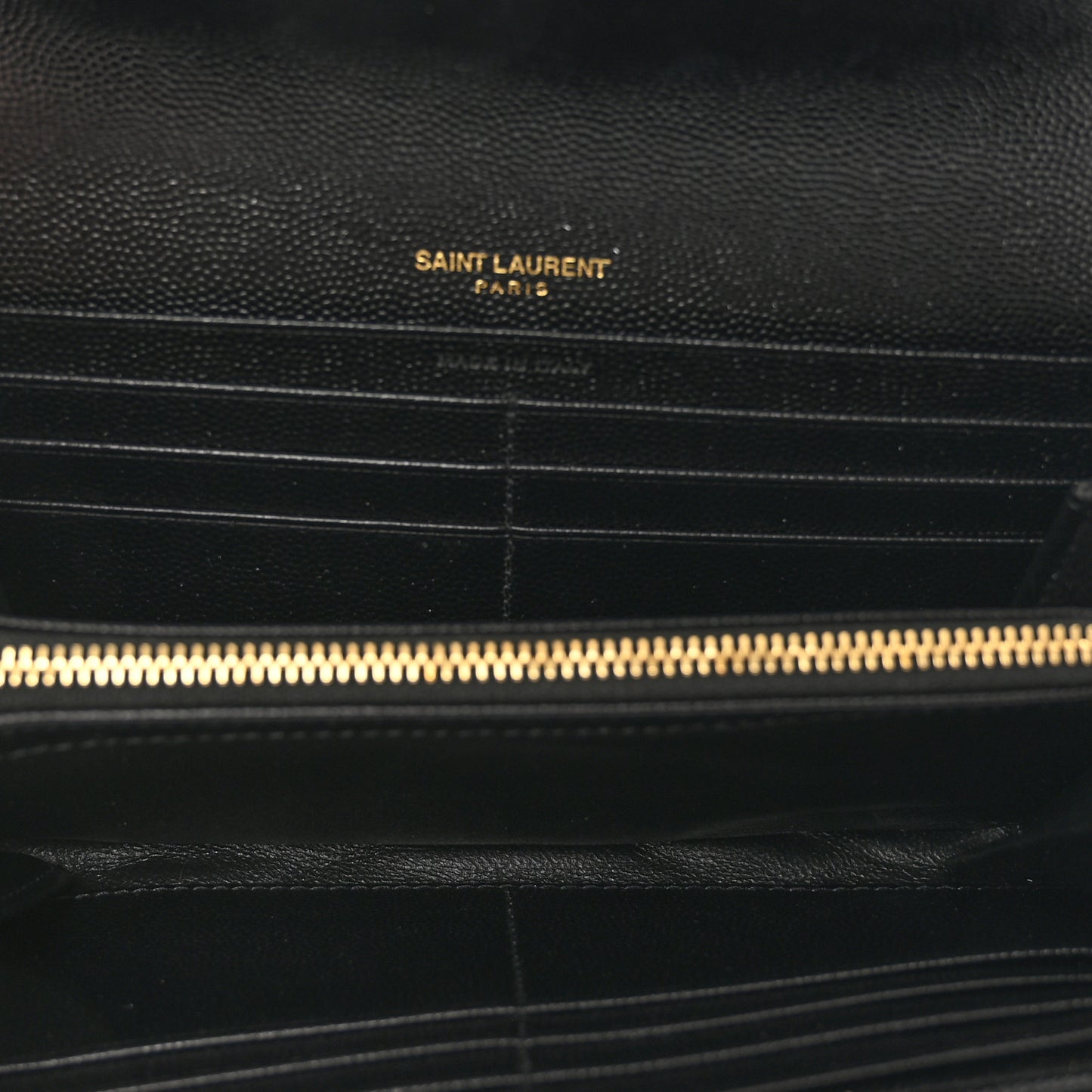 Grain De Poudre Matelasse Chevron Monogram Flap Wallet Black