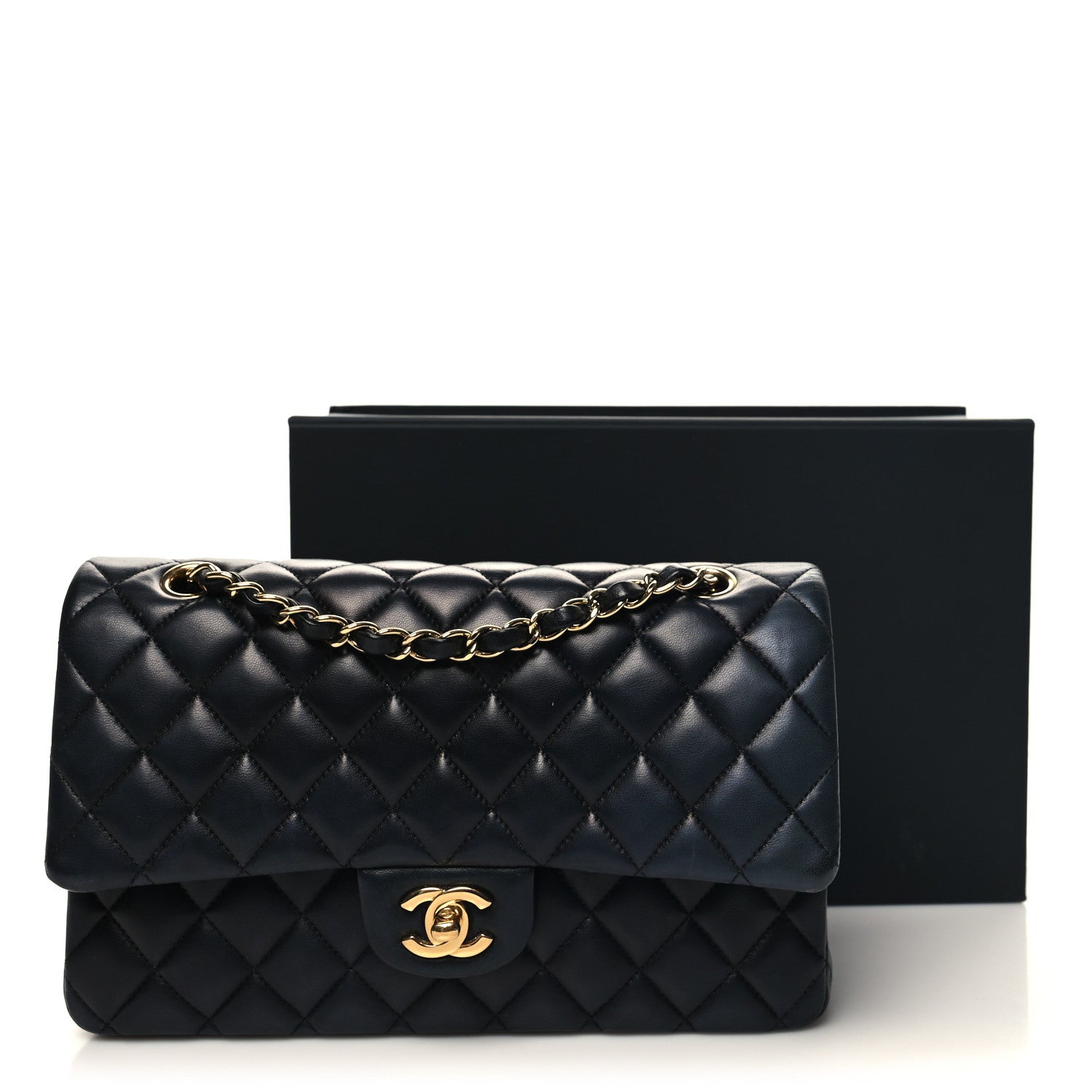Chanel Lambskin Quilted Medium Double Flap Black 13 of 13