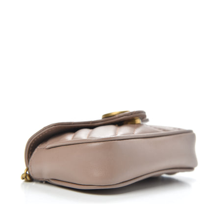 Gucci Calfskin Matelasse Heart GG Marmont 2.0 Coin Purse On A Chain Porcelain Rose 4 of 7