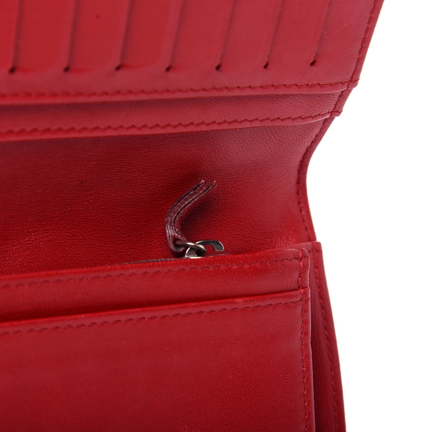 Patent Calfskin Lucky Symbols Yen Wallet Red