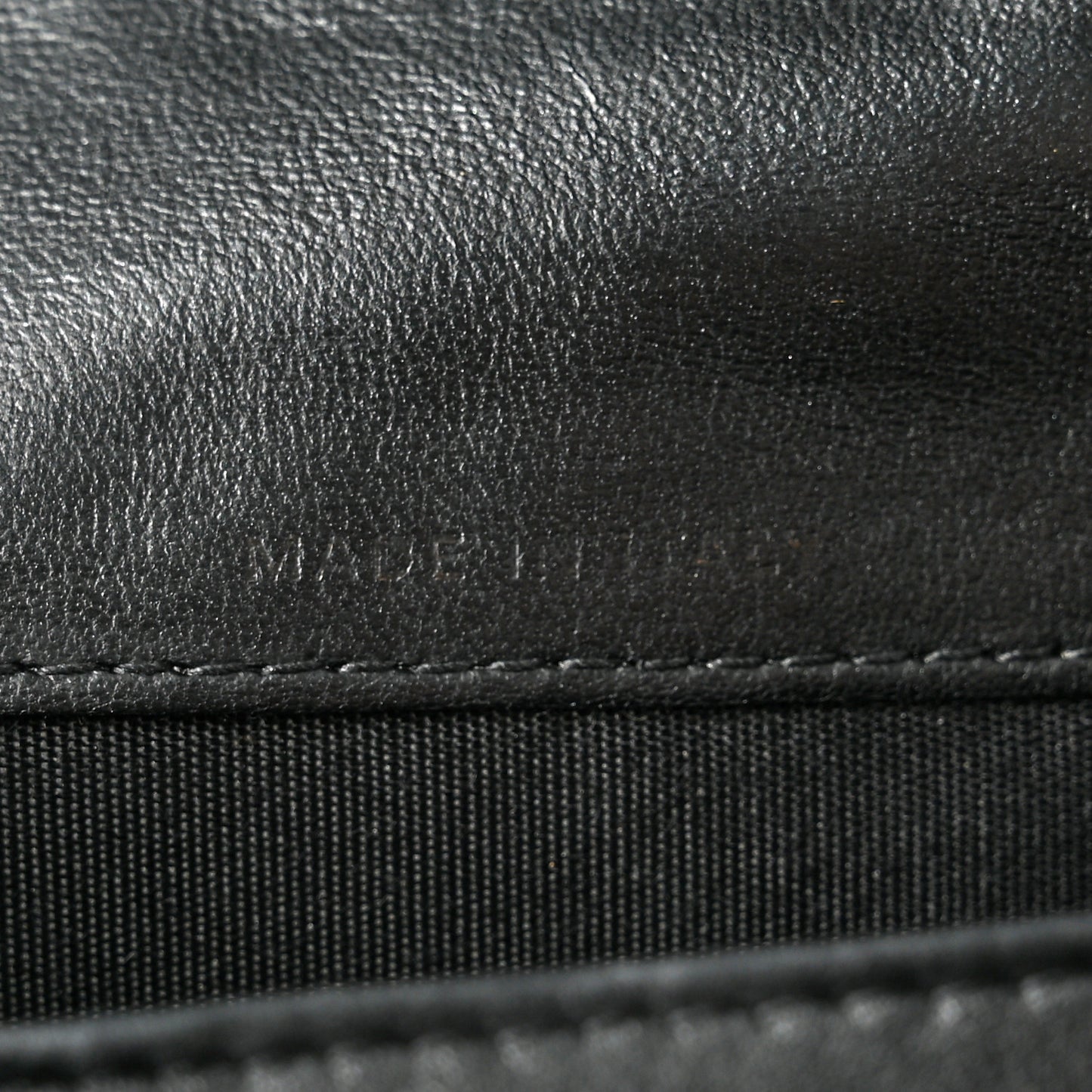 Lambskin Camellia Embossed Large Gusset Flap Wallet Black
