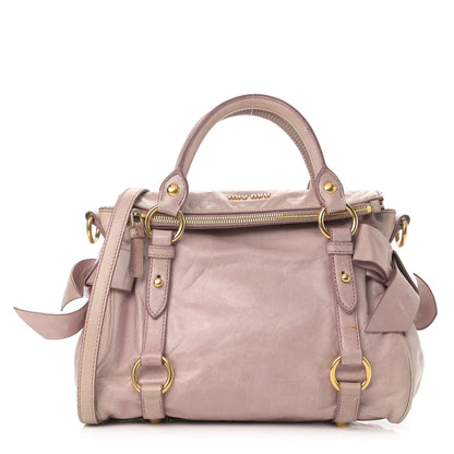 Miu Miu Vitello Lux Mini Bow Bag Cipria 1 of 19