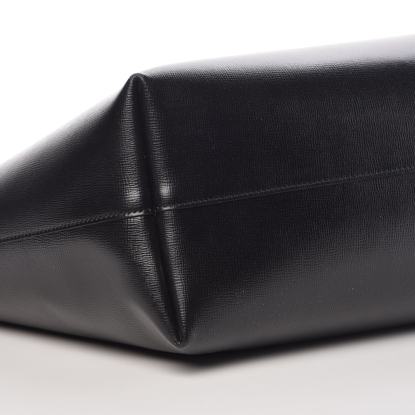 Grained Calfskin Large T Tote Black