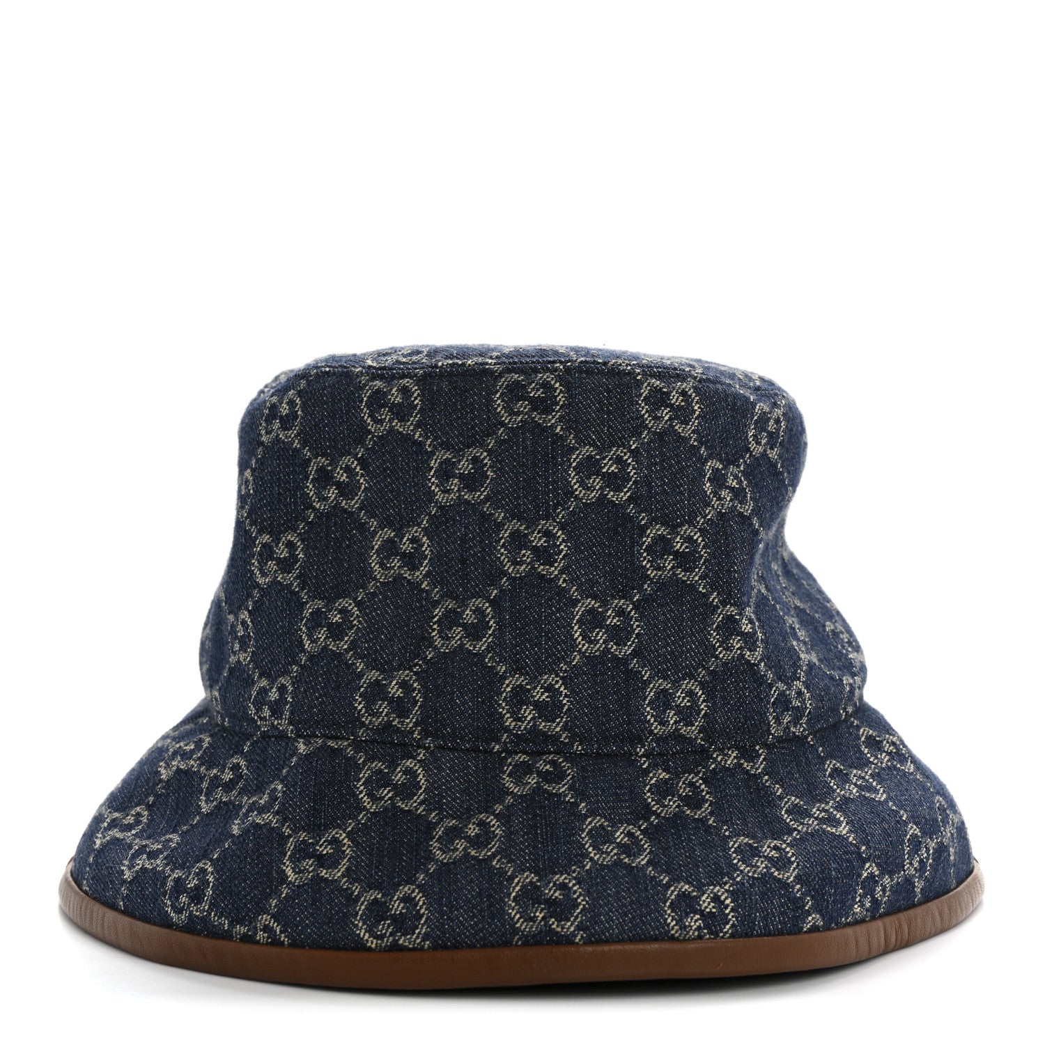 Gucci Washed Jacquard Denim Nappa GG Monogram Oscar Bucket Hat M Denim Cuir 6 of 9