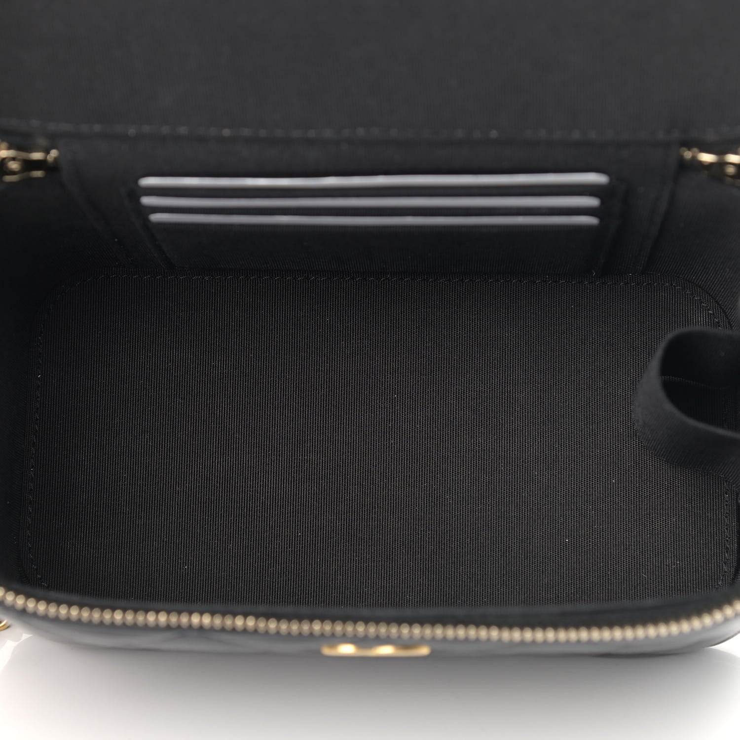 Chanel Lambskin Quilted Small Top Handle Vanity Case With Chain Black 5 of 7