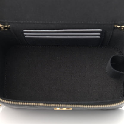 Chanel Lambskin Quilted Small Top Handle Vanity Case With Chain Black 5 of 7