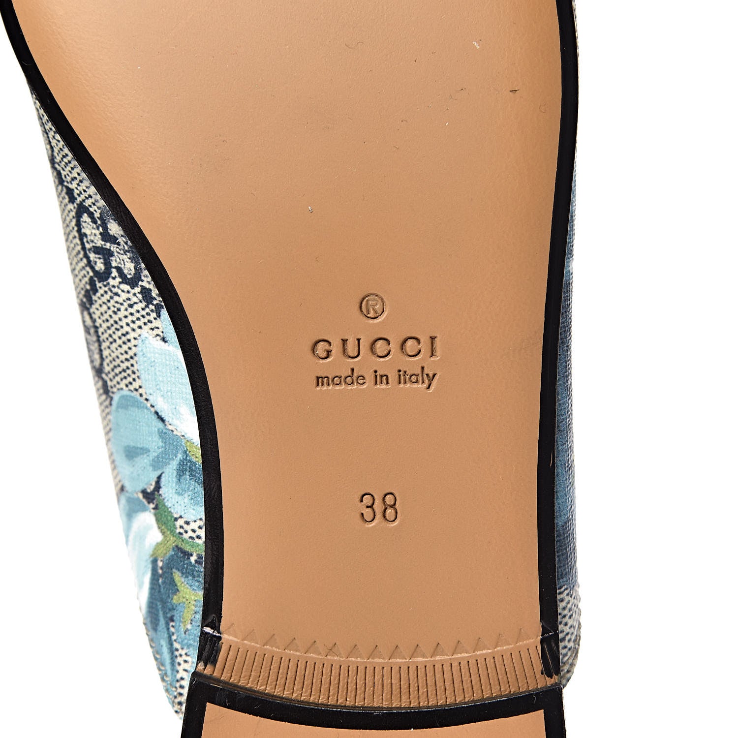 Gucci GG Supreme Monogram Blooms Womens Princetown Slippers 38 Beige Blue Navy Hibiscus Red 9 of 11