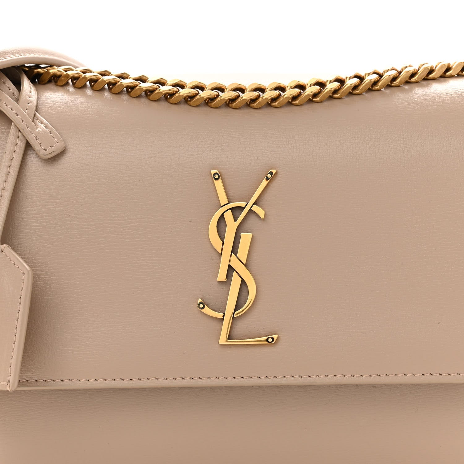 Saint Laurent Calfskin Medium Monogram Sunset Dark Beige 7 of 9