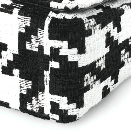 Christian Dior Tweed Macro Houndstooth Medium Caro Bag Black White 10 of 11