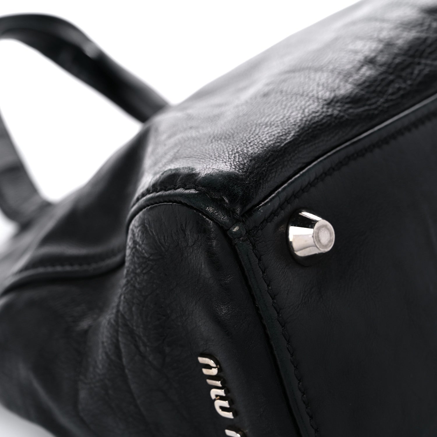 Miu Miu Vitello Lux Satchel Black 7 of 21