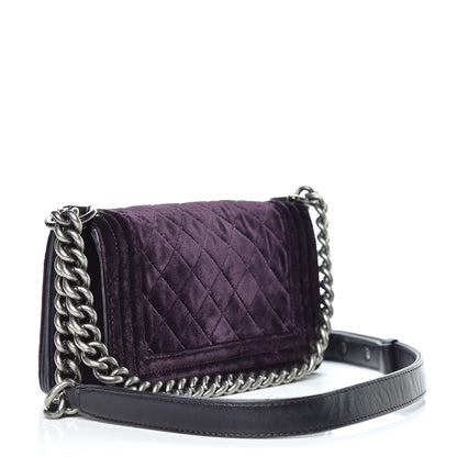 Chanel Velvet Quilted Small Boy Flap Purple 3 of 13