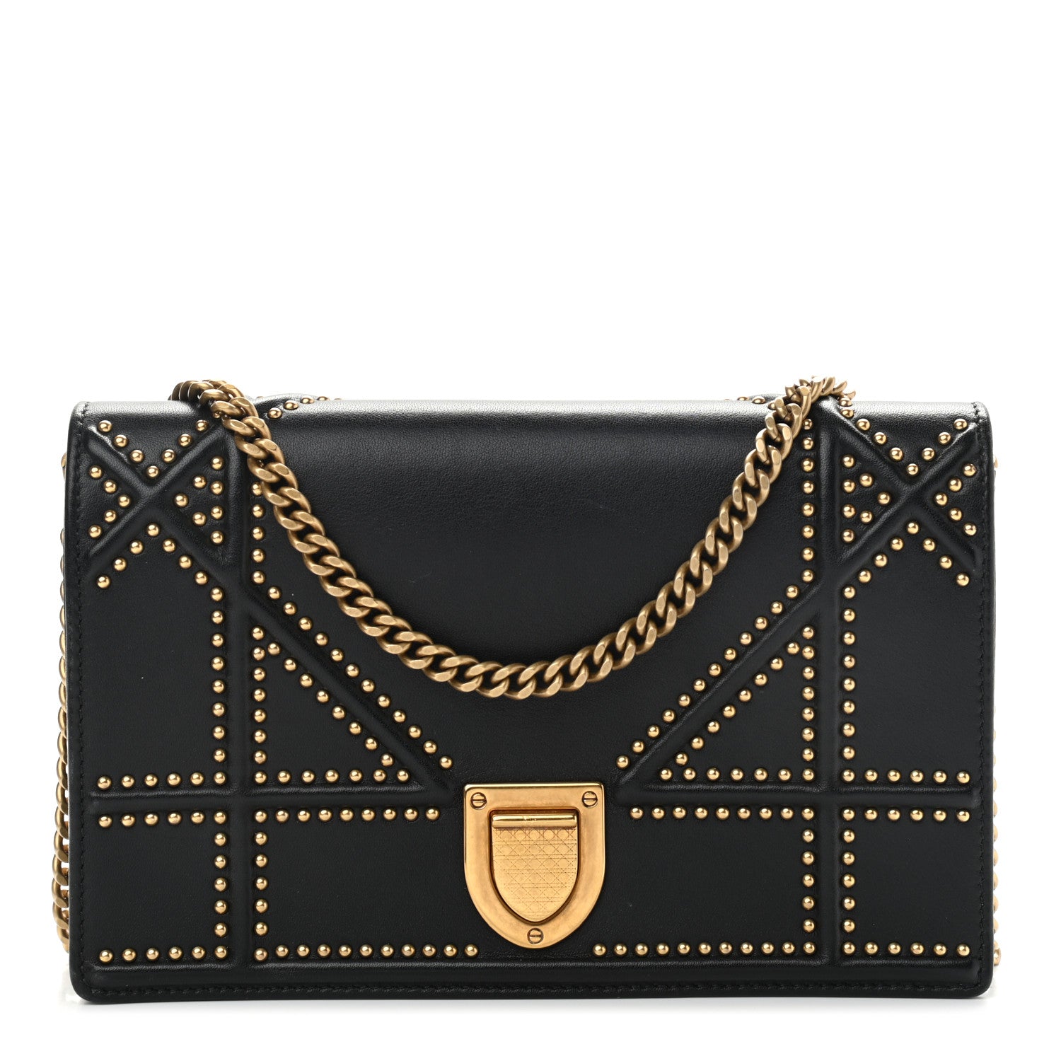 Christian Dior Lambskin Studded Micro Diorama Flap Bag Black 1 of 13
