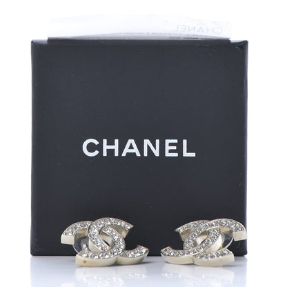 Chanel Crystal Large CC Earrings Silver 5 of 5