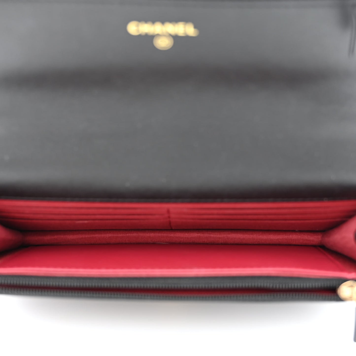 Shiny Crumpled Calfskin Quilted Chanel 19 Wallet On Chain WOC Black