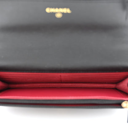 Chanel Shiny Crumpled Calfskin Quilted Chanel 19 Wallet On Chain WOC Black 5 of 14