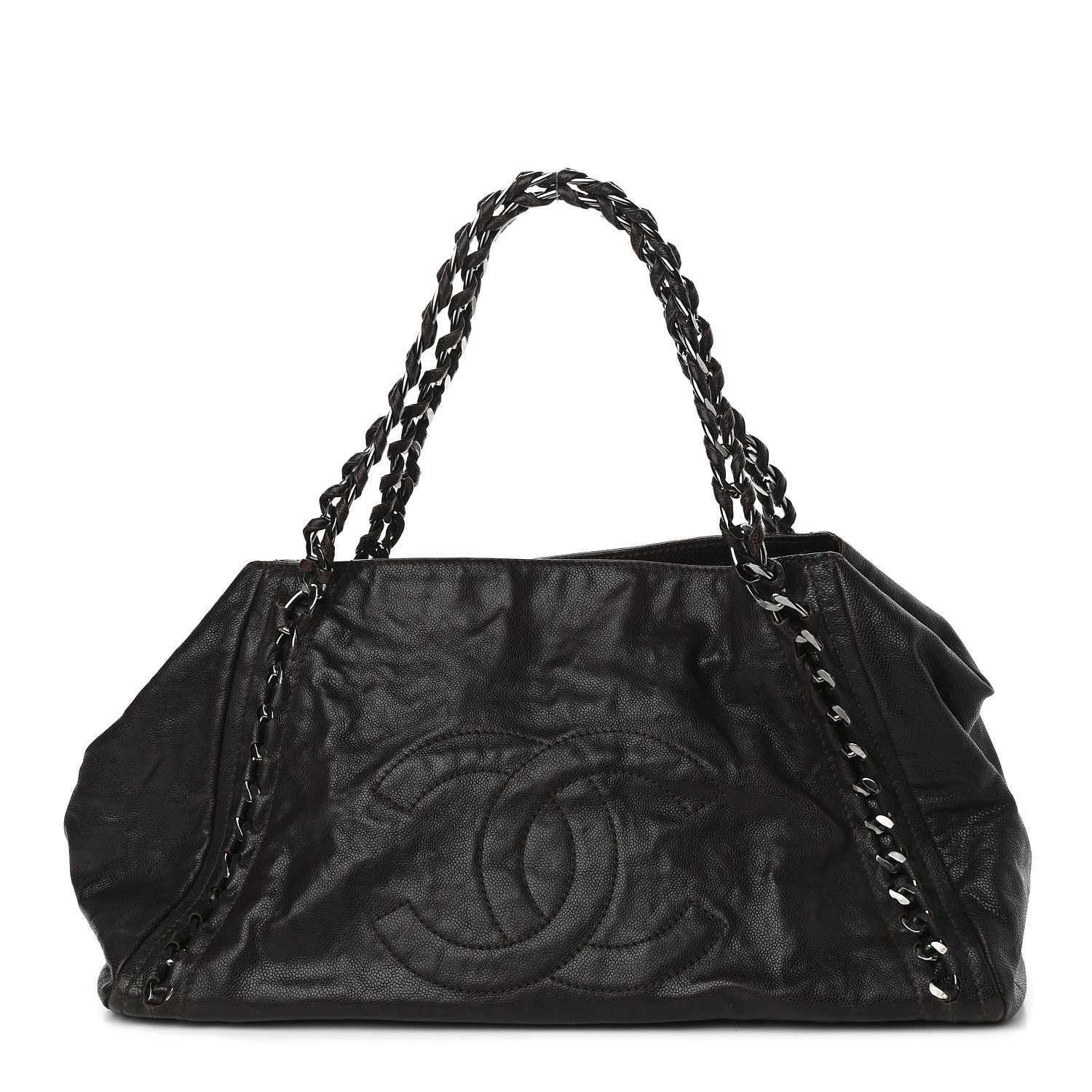 Chanel Glazed Caviar Large East West Modern Chain Tote Brown 1 of 9