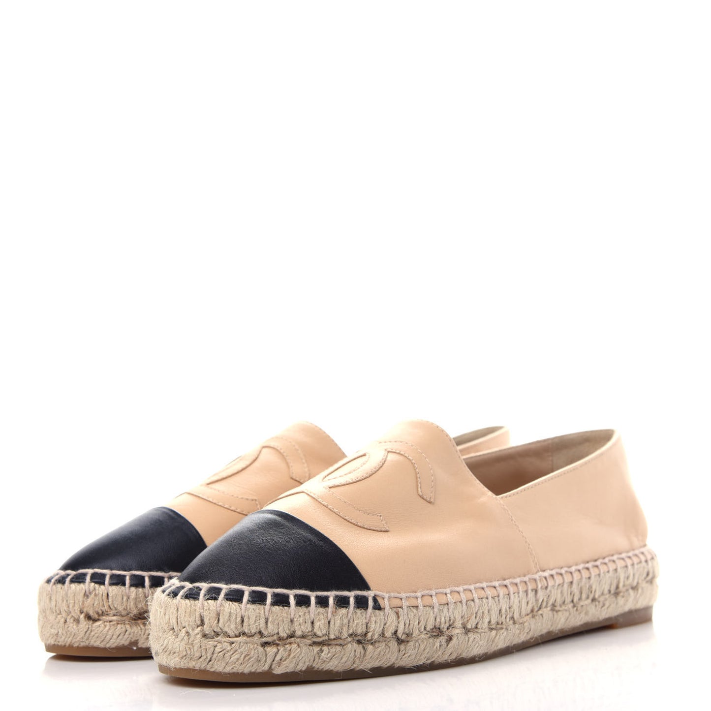 Lambskin CC Espadrilles 39 Beige Black