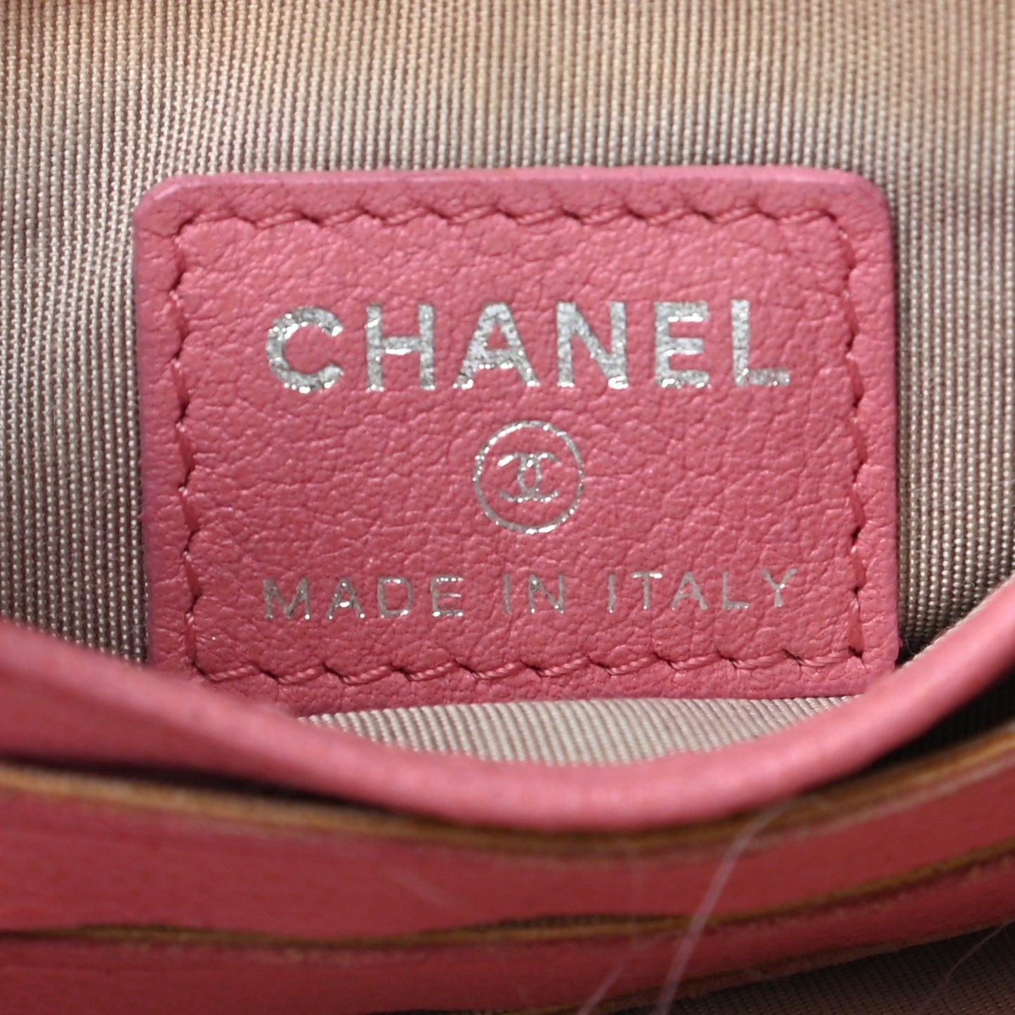Goatskin Embossed Camellia Pochette Light Pink