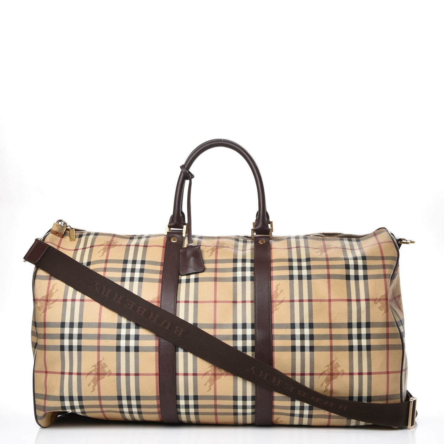 Haymarket Check Duffle Bag Dark Brown