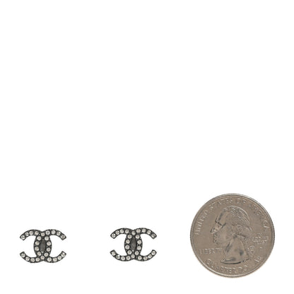 Chanel Ruthenium Crystal CC Stud Earrings 2 of 5