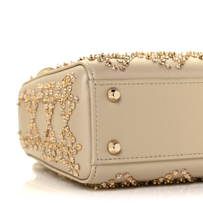 Christian Dior Metallic Lambskin Crystal Cannage Mini Lady Dior Platinum 7 of 7