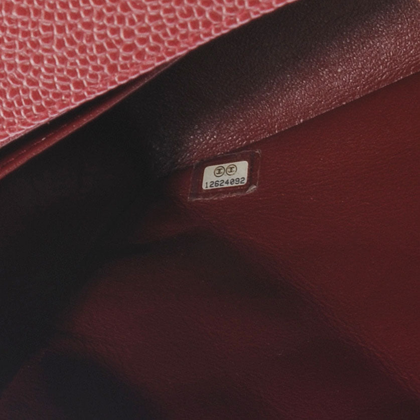 Caviar Jumbo Single Flap Red