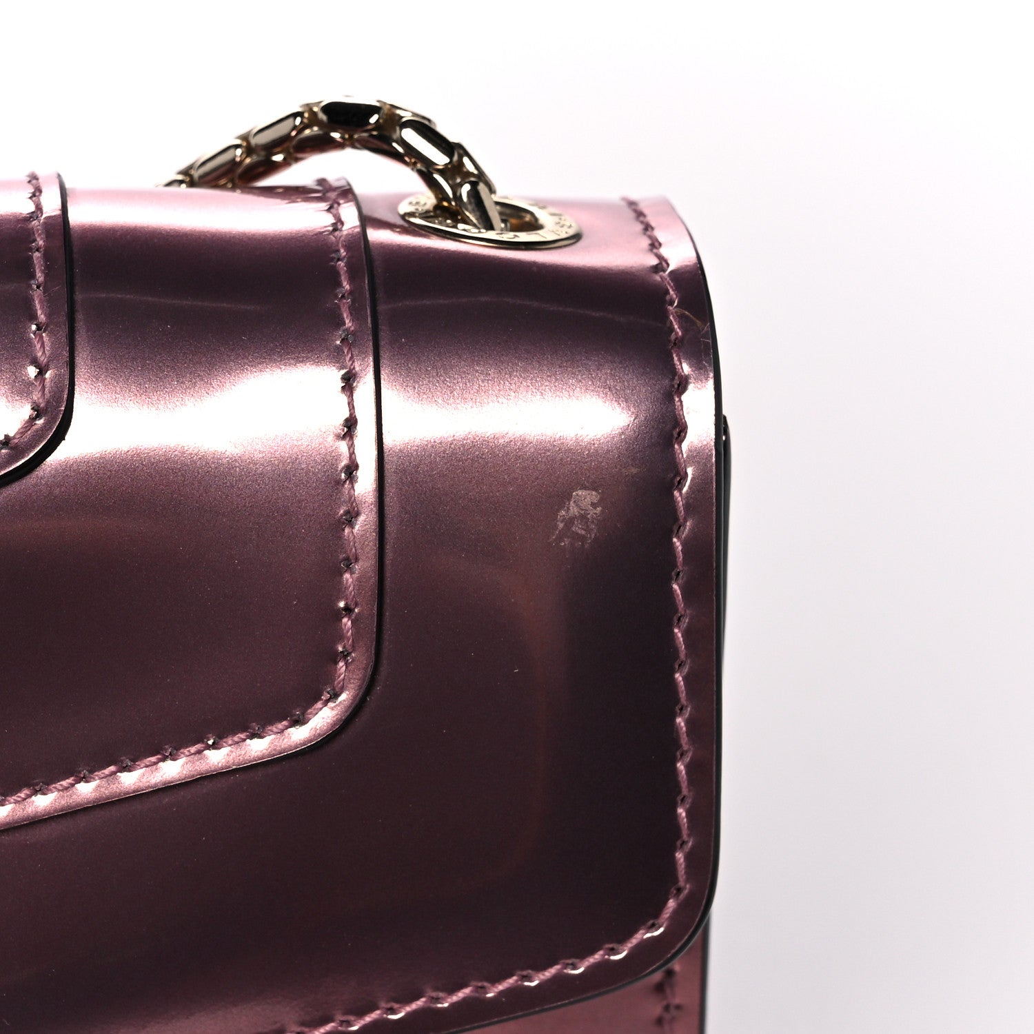 Bulgari Metallic Calfskin Serpenti Medium Crossbody Bag Pink 7 of 16