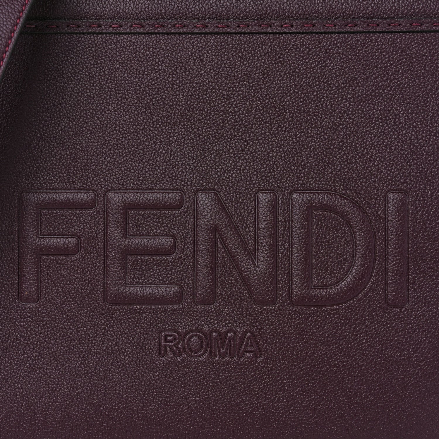 Fendi Vitello Cher Logo Debossed Medium Fendi Sunshine Shopper Tote Granata 9 of 11