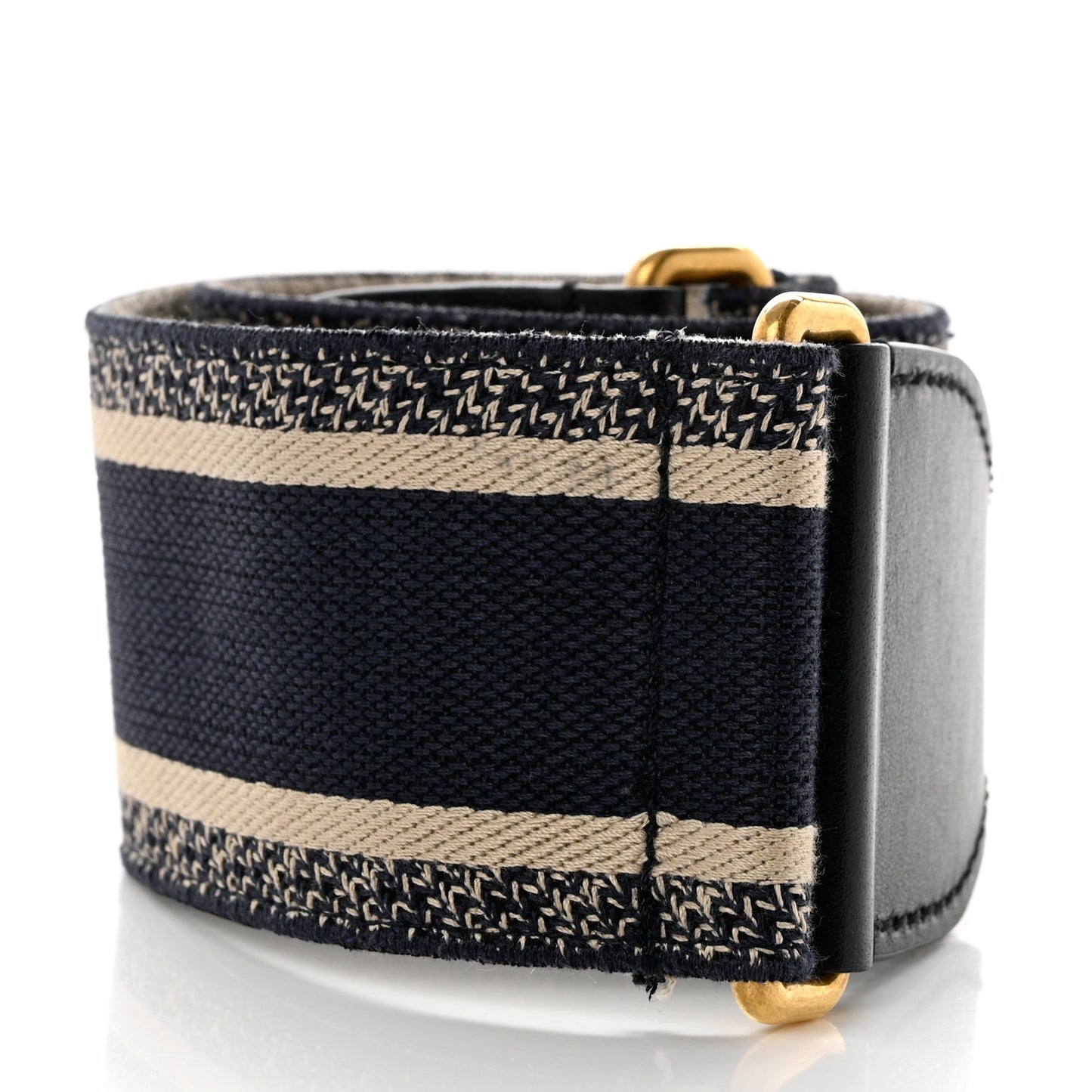 Canvas Embroidered Large Book Belt 85 34 Black Beige
