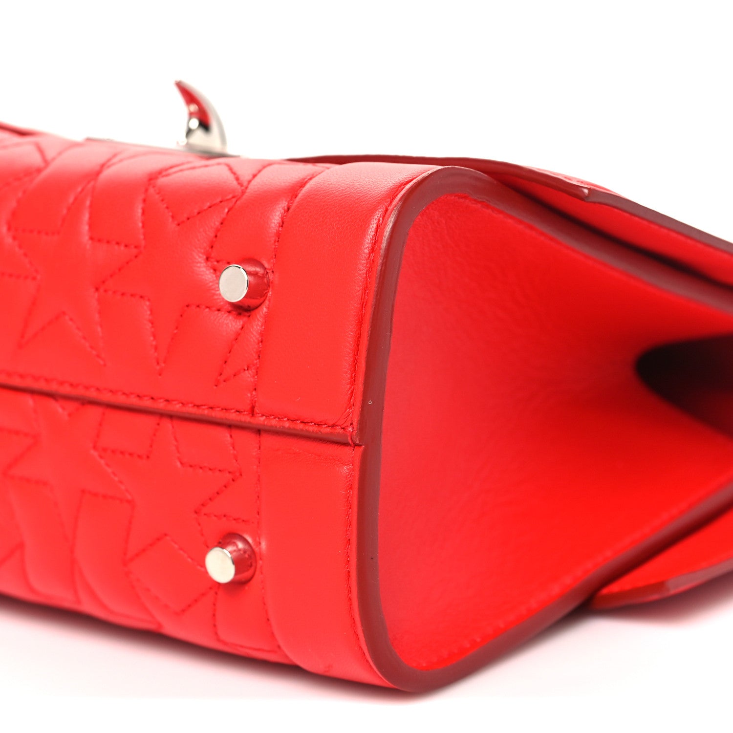 Givenchy Calfskin Star Quilted Mini Shark Lock Satchel Medium Red 9 of 9