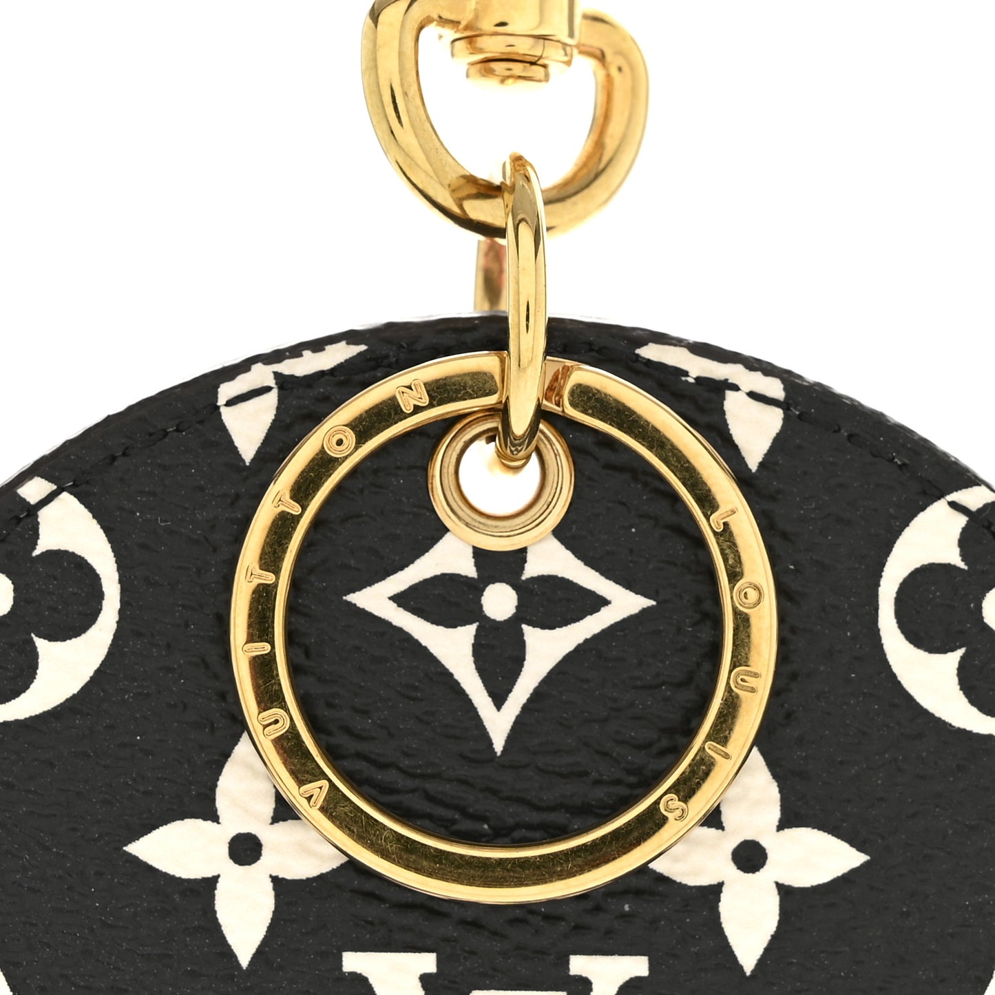 Monogram Giant Crafty Illustre Bag Charm Key Ring Creme Rouge Black