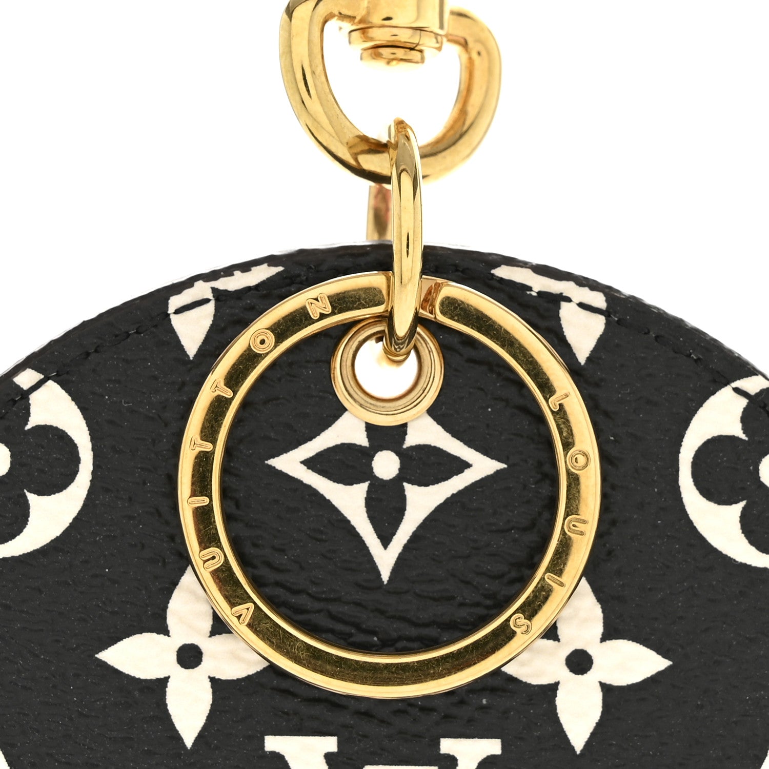 Louis Vuitton Monogram Giant Crafty Illustre Bag Charm Key Ring Creme Rouge Black 3 of 5