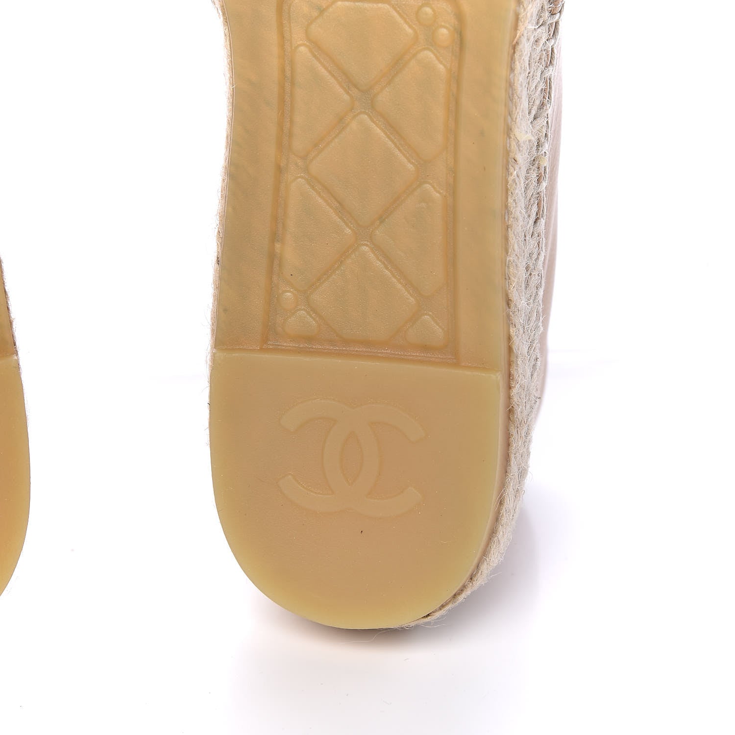 Chanel Lambskin CC Espadrilles 39 Beige Black 8 of 11