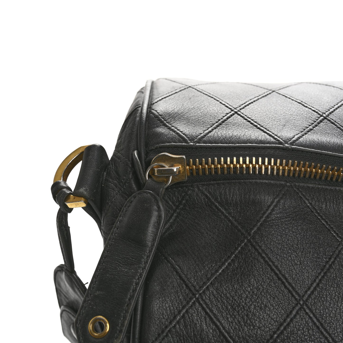 Calfskin Stitched Duffel Bag Black