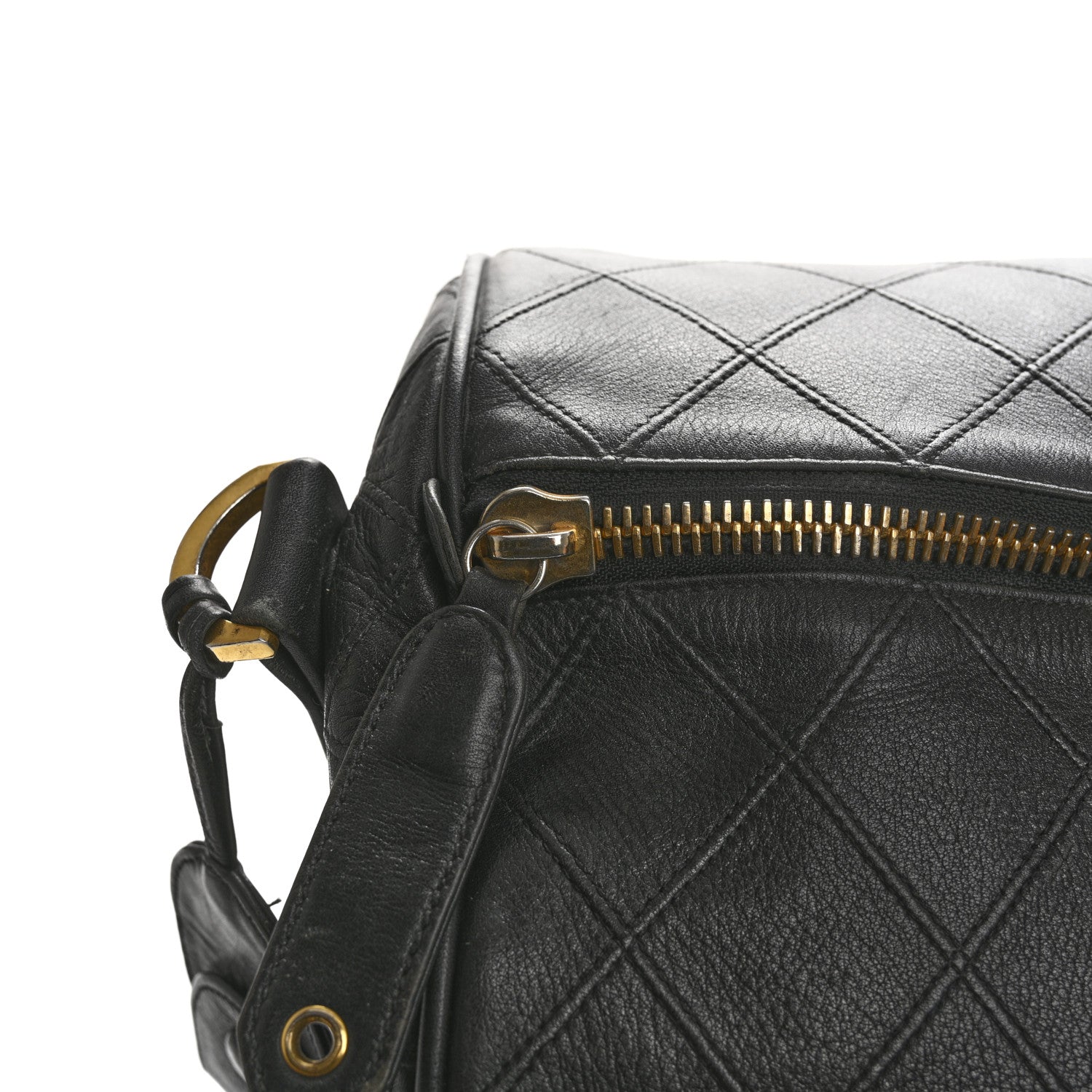 Chanel Calfskin Stitched Duffel Bag Black 14 of 16