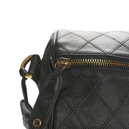 Chanel Calfskin Stitched Duffel Bag Black 14 of 16