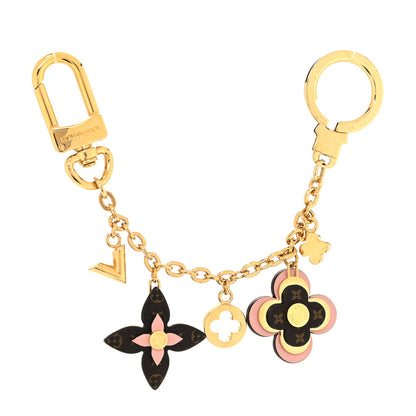 Louis Vuitton Brass Monogram Blooming Flowers Bag Charm Key Holder Rose Ballerine 1 of 4