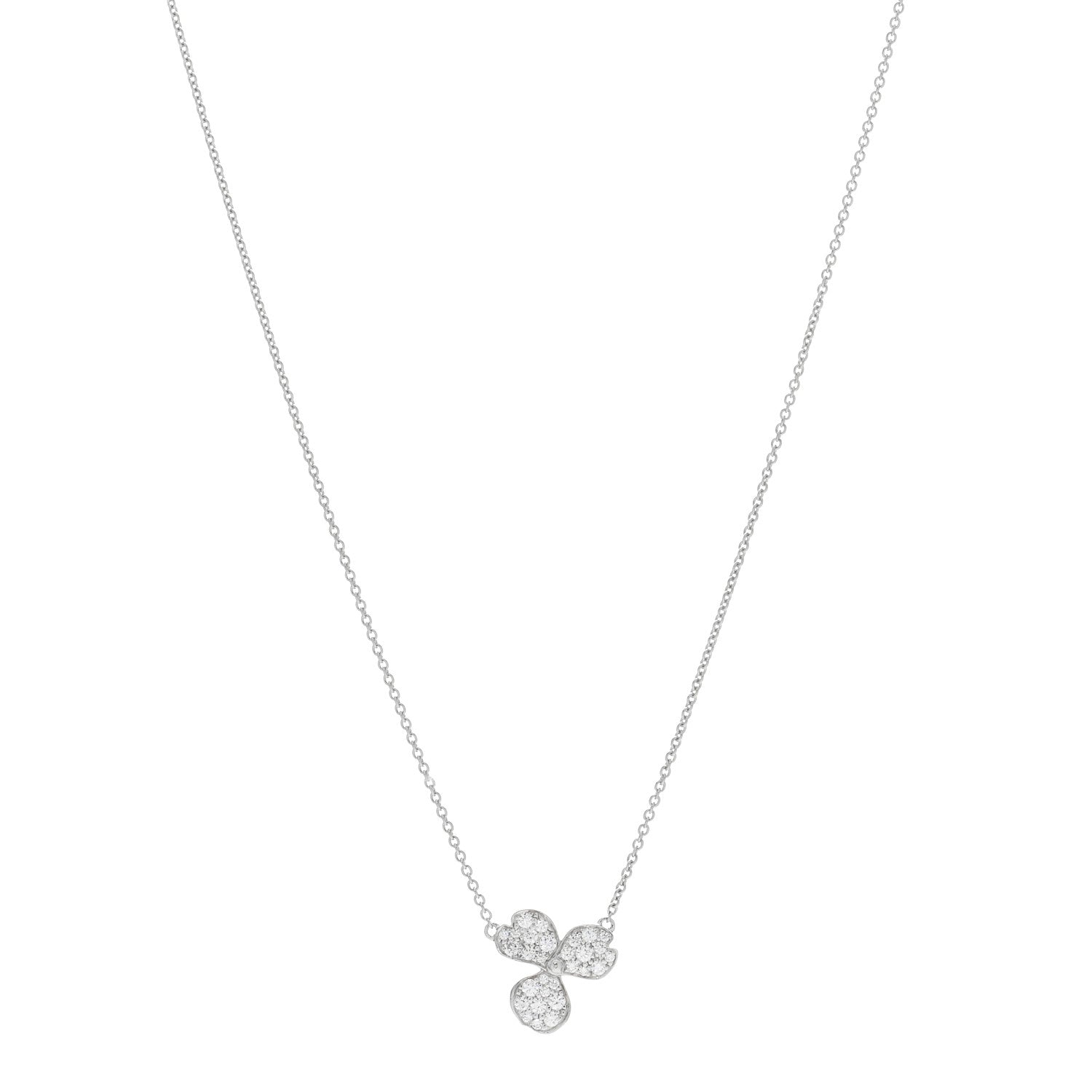 Tiffany Platinum Diamond Paper Flowers Pave Pendant Necklace 1 of 5