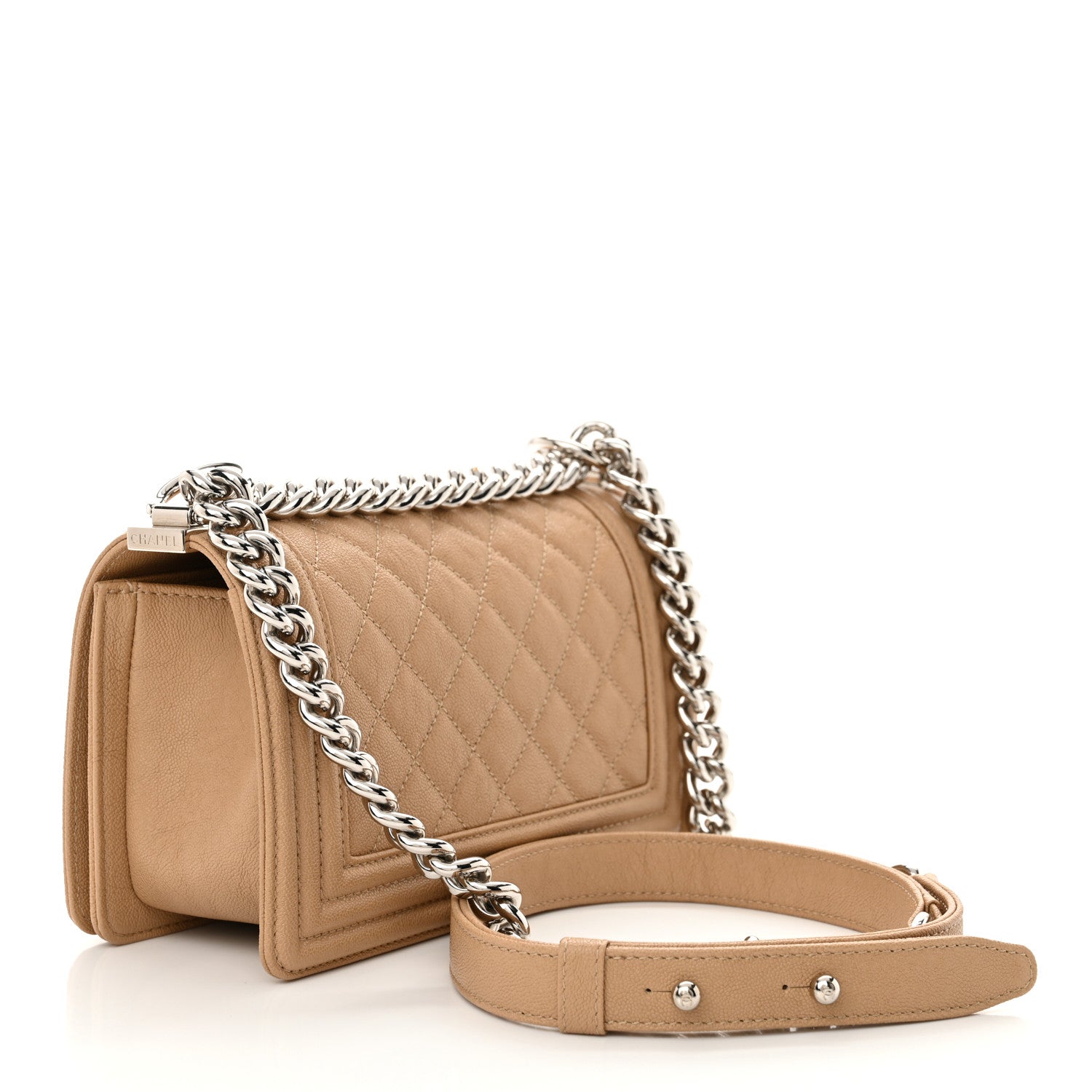 Chanel Caviar Quilted Small Boy Flap Beige 3 of 12