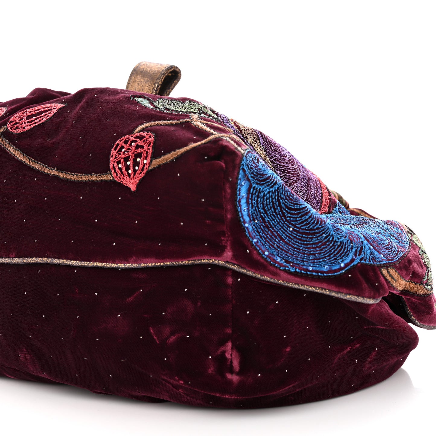 Velvet Embroidered Squirrel Spy Bordeaux Multicolor