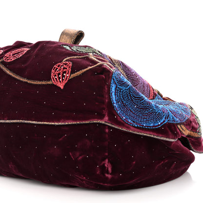 Fendi Velvet Embroidered Squirrel Spy Bordeaux Multicolor 10 of 12