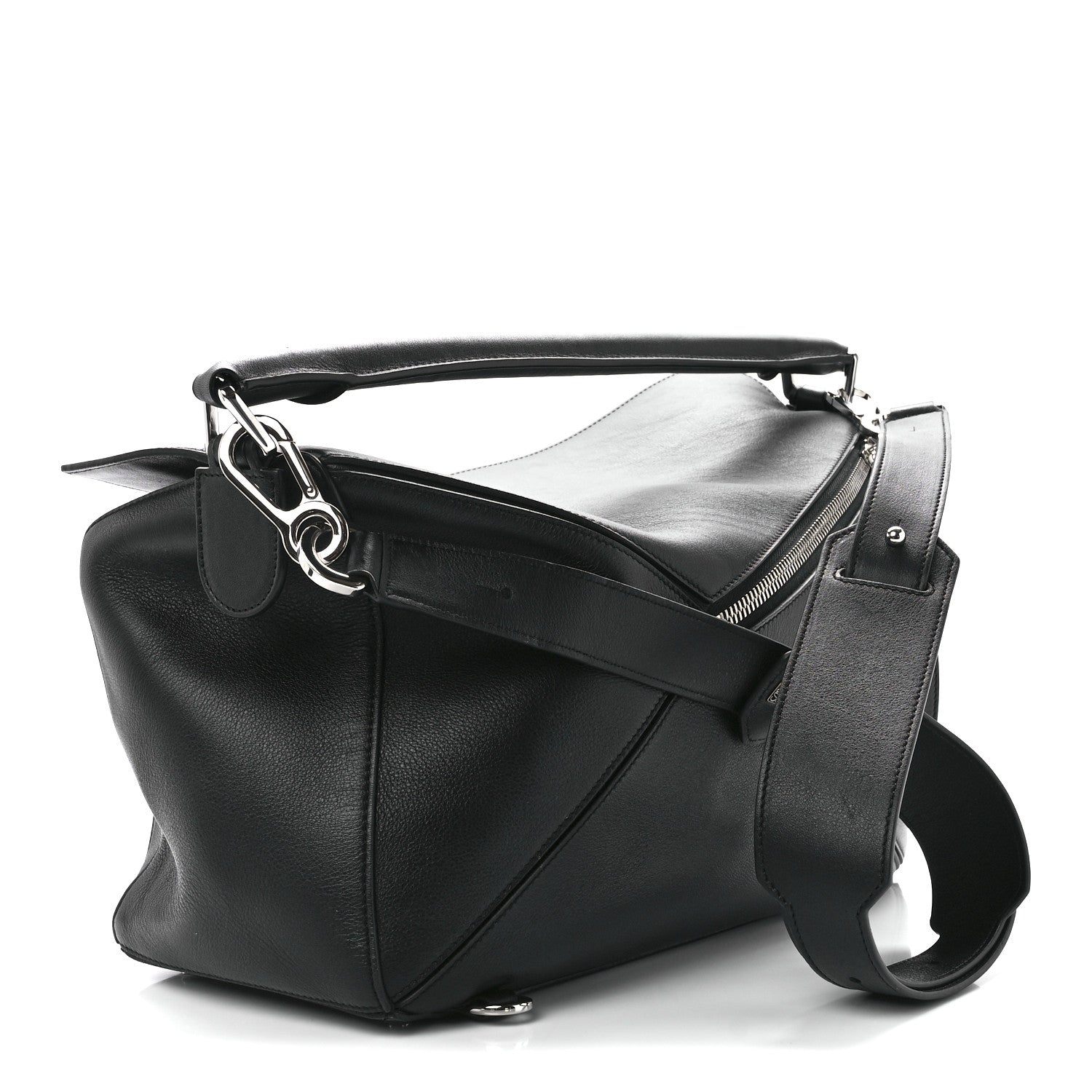 Loewe Calfskin Large Pansies Puzzle Bag Black 3 of 11