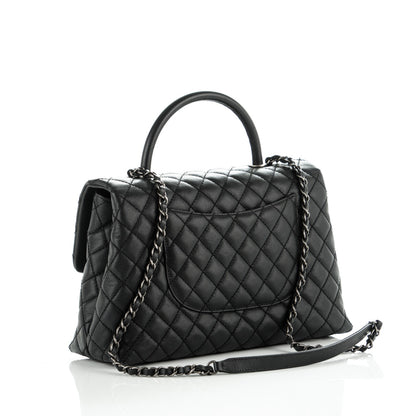 Chanel Caviar Quilted Medium Coco Handle Flap Black 3 of 8