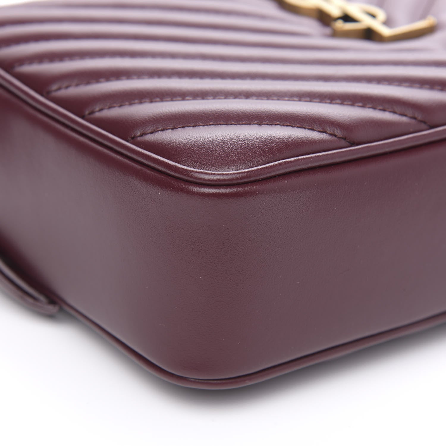 Saint Laurent Calfskin Matelasse Monogram Lou Camera Bag Dark Legion Red 7 of 9