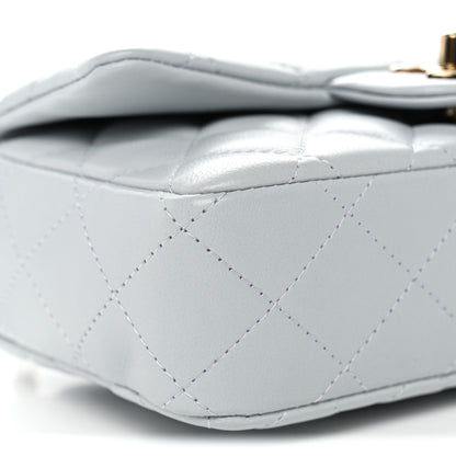Chanel Lambskin Quilted Extra Mini Rectangular Flap Light Blue 9 of 10