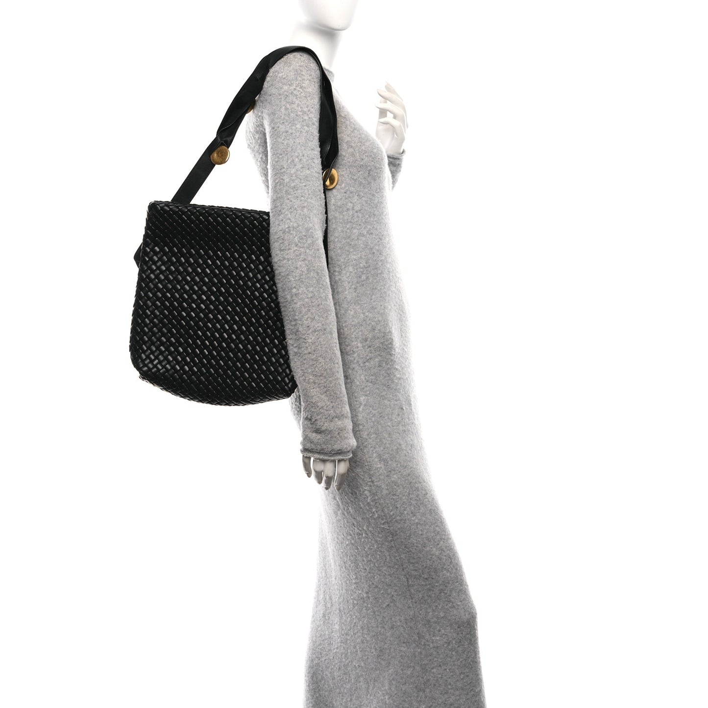 Nappa Intrecciato The Fold Crossbody Black